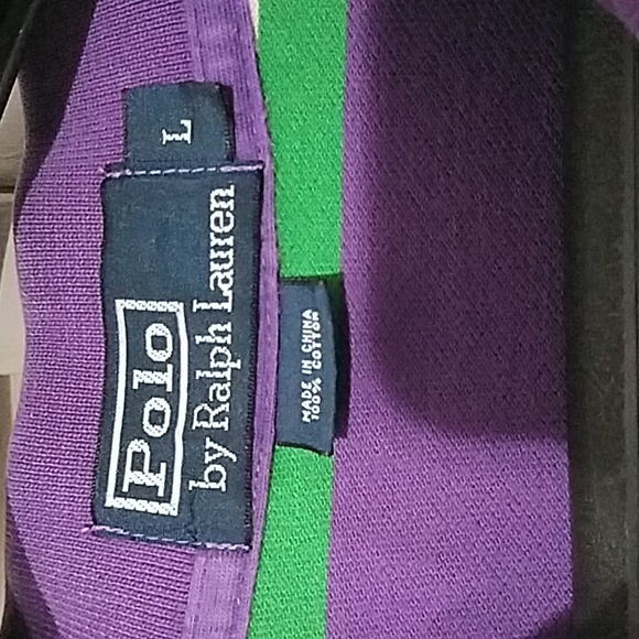 POLO Ralph Lauren Vntg. Stripe Short Sleeve 2 Button Polo Shirt! - Picture 3 of 10